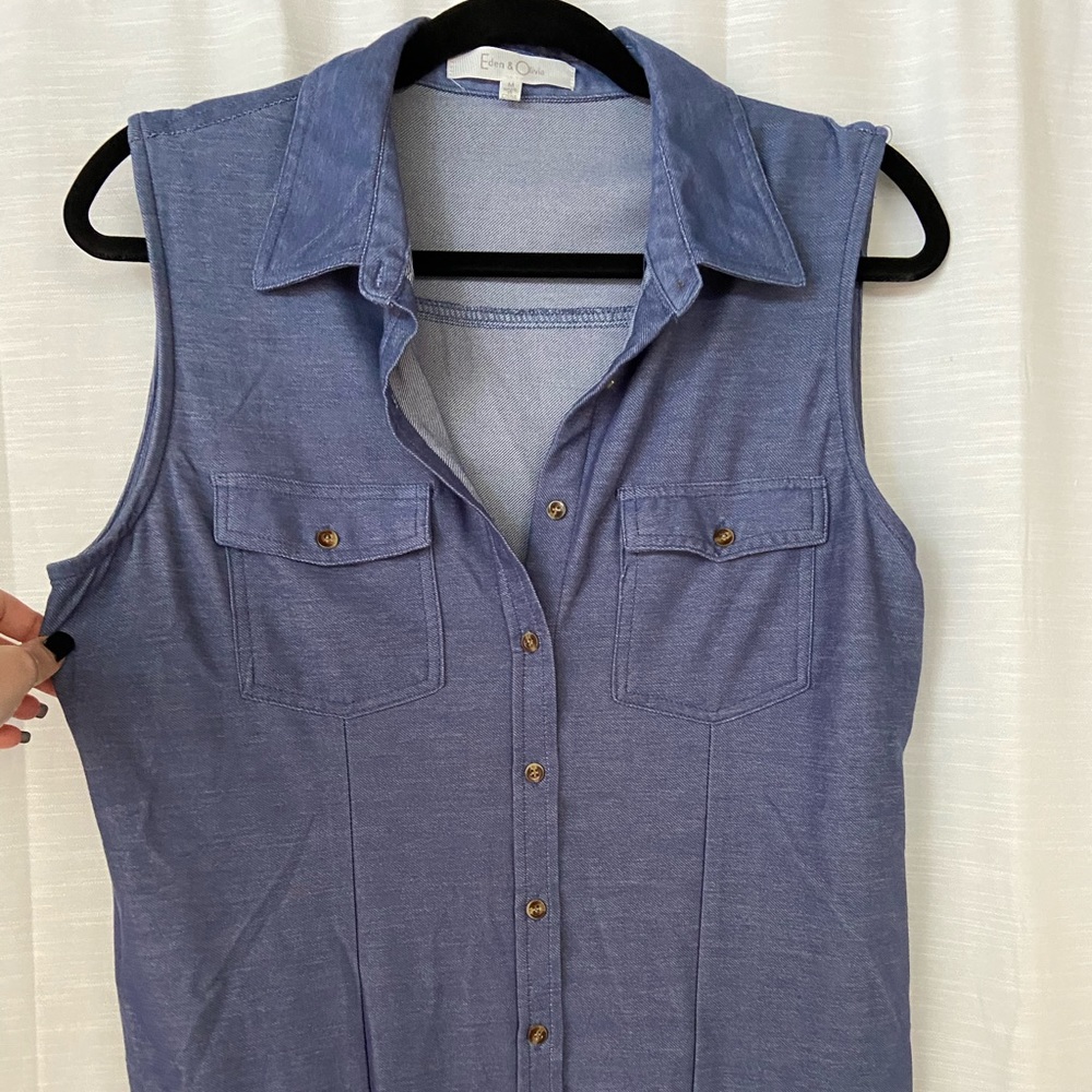 Sleeveless Denim Top